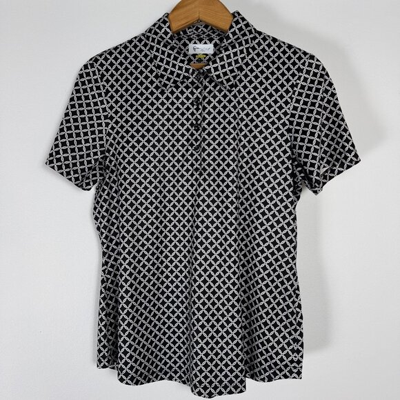 Like new / Greg Norman B&W Chainmail Pattern Golf Polo - Size M - Picture 1 of 6